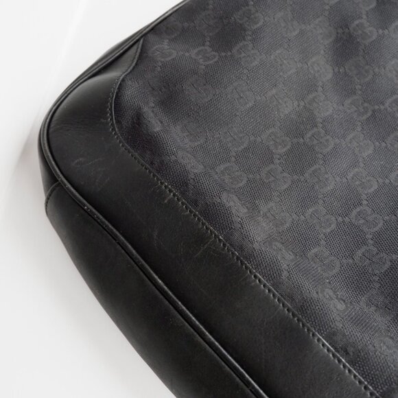 Authentic Preowned Gucci Black GG Canvas Two Strap Shoulder Bag - Picture 7 of 16